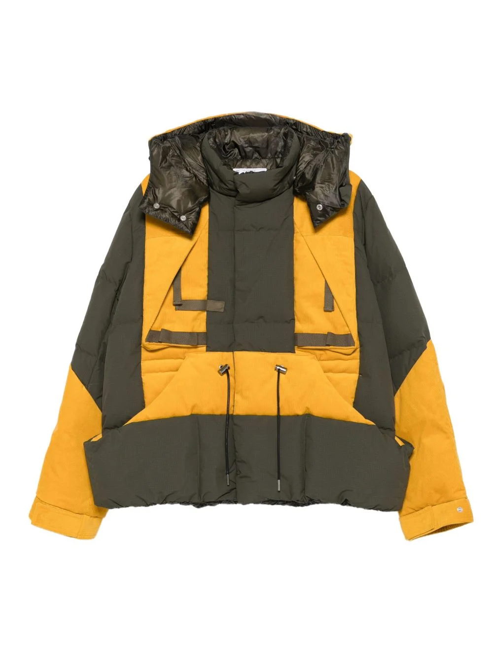 hooded panelled puffer jacket - 1