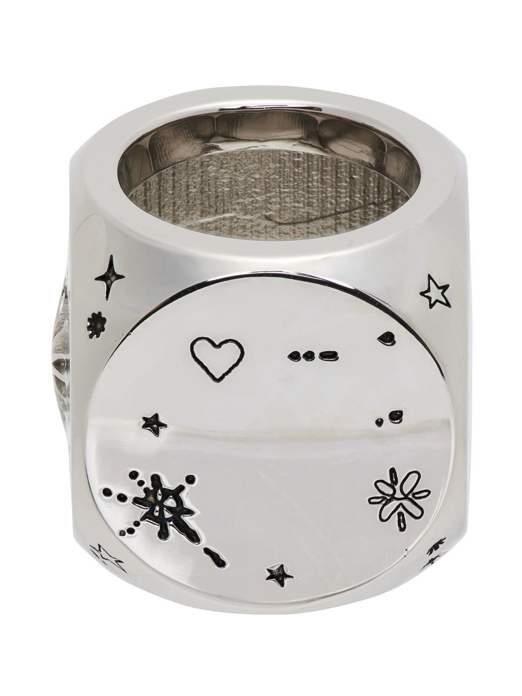 Silver Logo & Graphic Dice Ring - 3