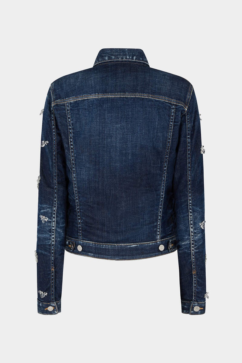 CRYSTAL FLIES WASH BOYFRIEND JEAN JACKET - 6