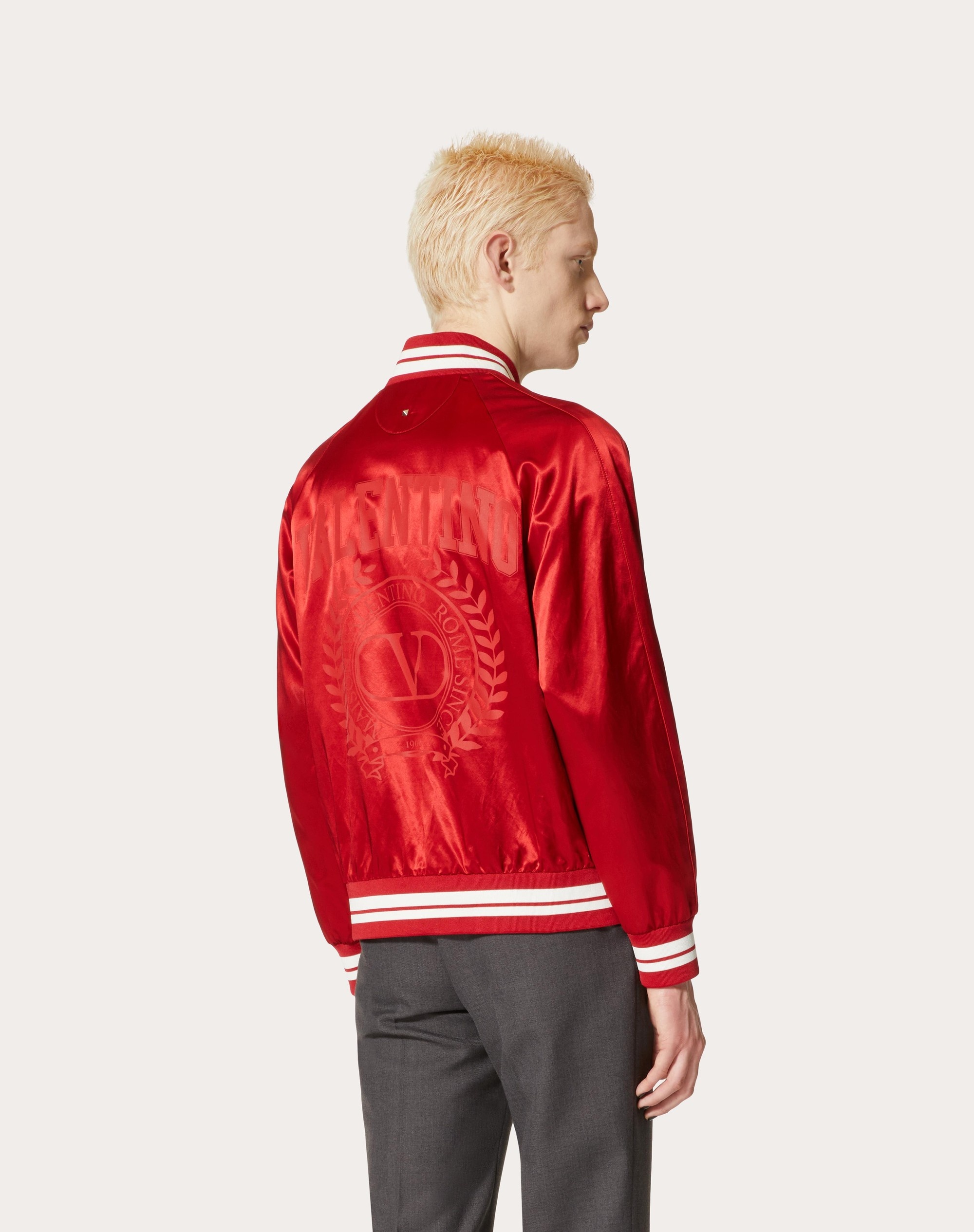 VISCOSE BOMBER JACKET WITH MAISON VALENTINO PRINT - 4