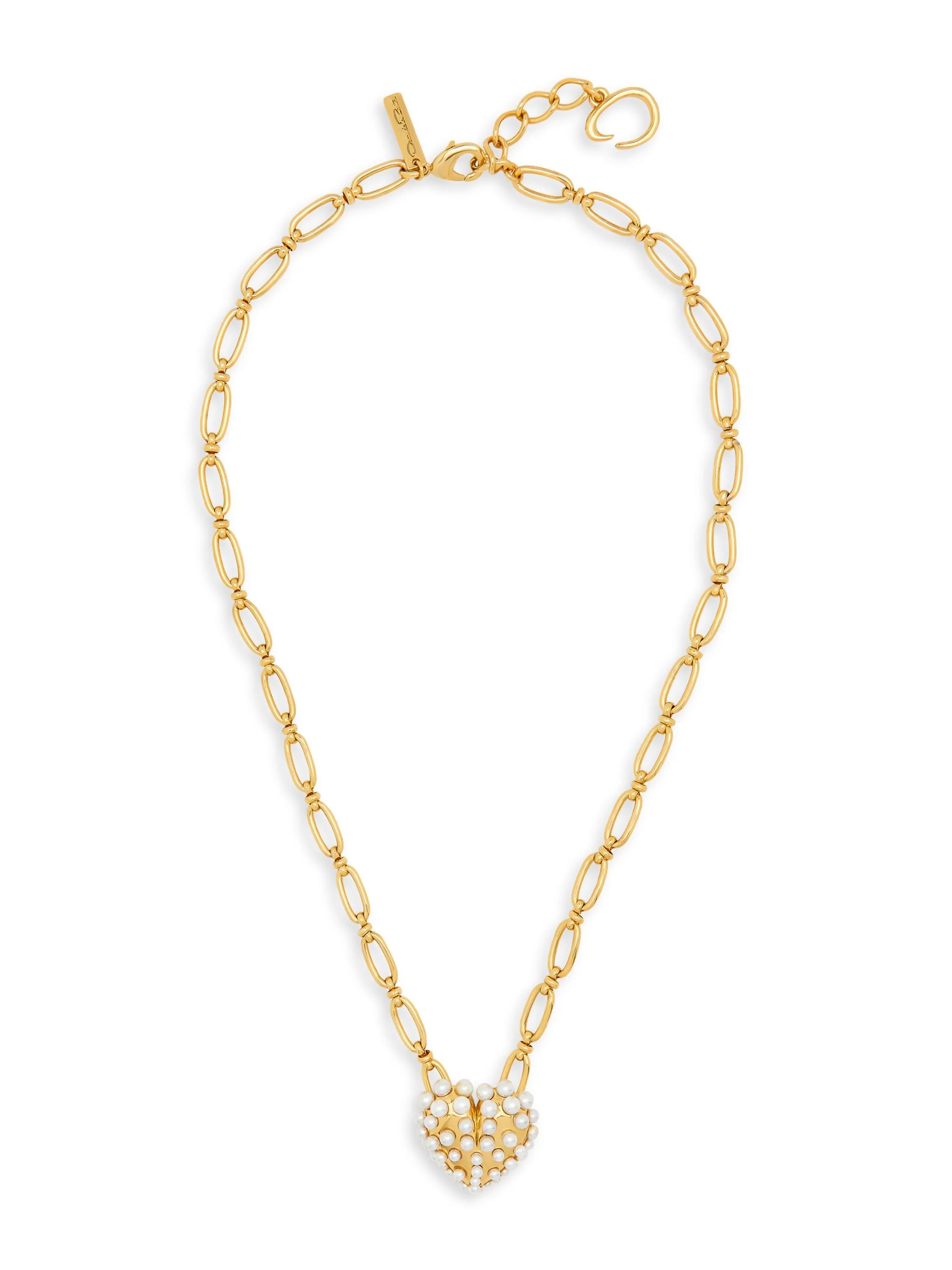 Women's 14K-Gold-Plated & Imitation Pearl Heart Pendant Necklace - Pearl - 1