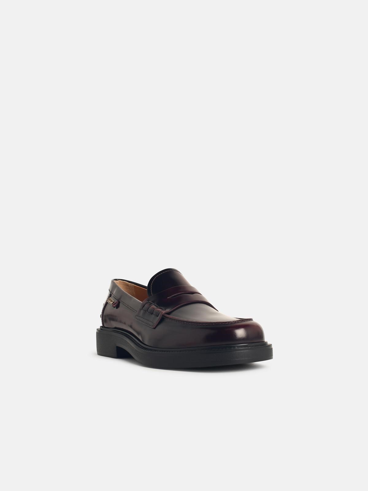 BURGUNDY LEATHER LOAFERS - 2