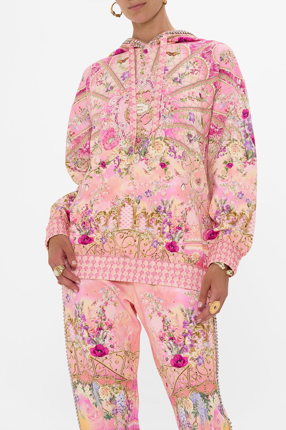 SILK BAND OVERSIZED HOODIE WITH BUTTERFLIES - 5