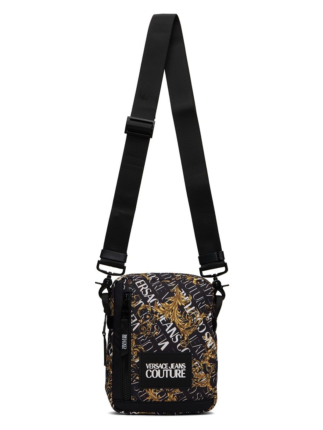 Black Logo Couture Messenger Bag - 4
