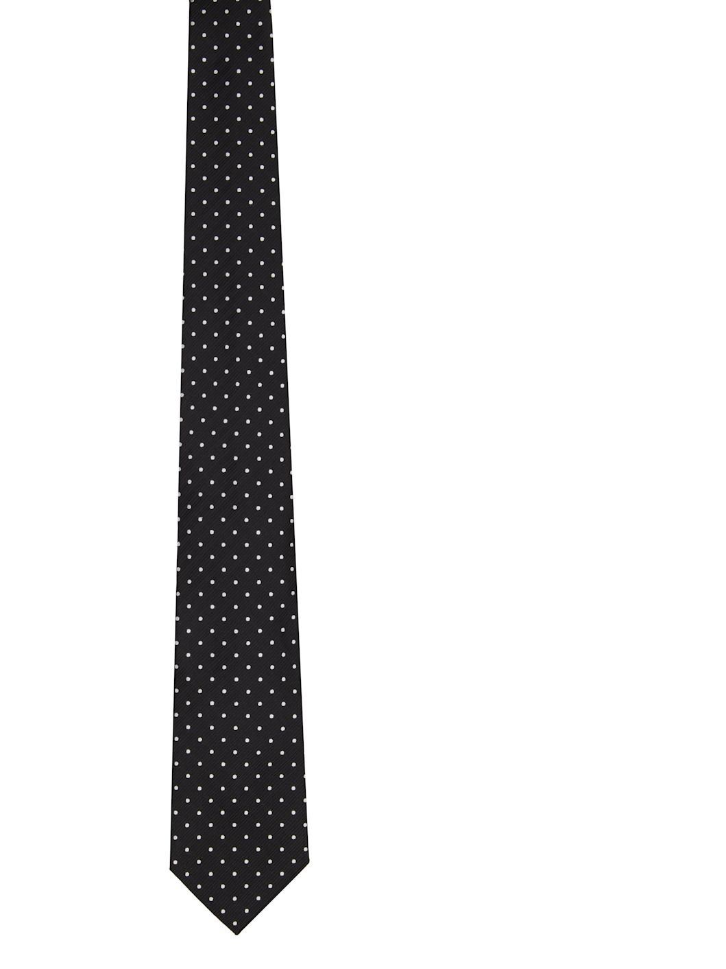 Black & White Silk Tie - 1