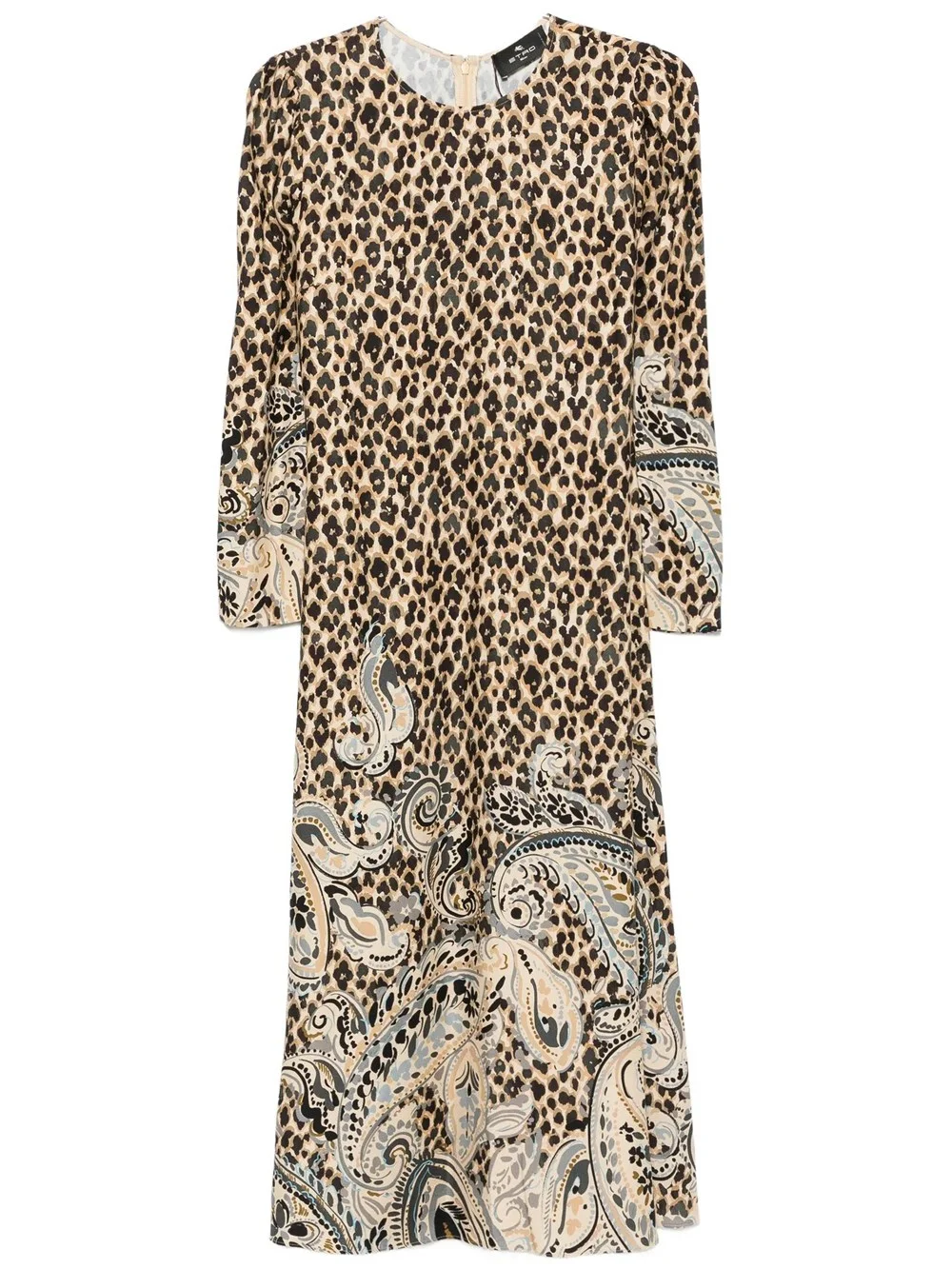 MIDI DRESS IN VISCOSE ANIMAL PRINT - 1