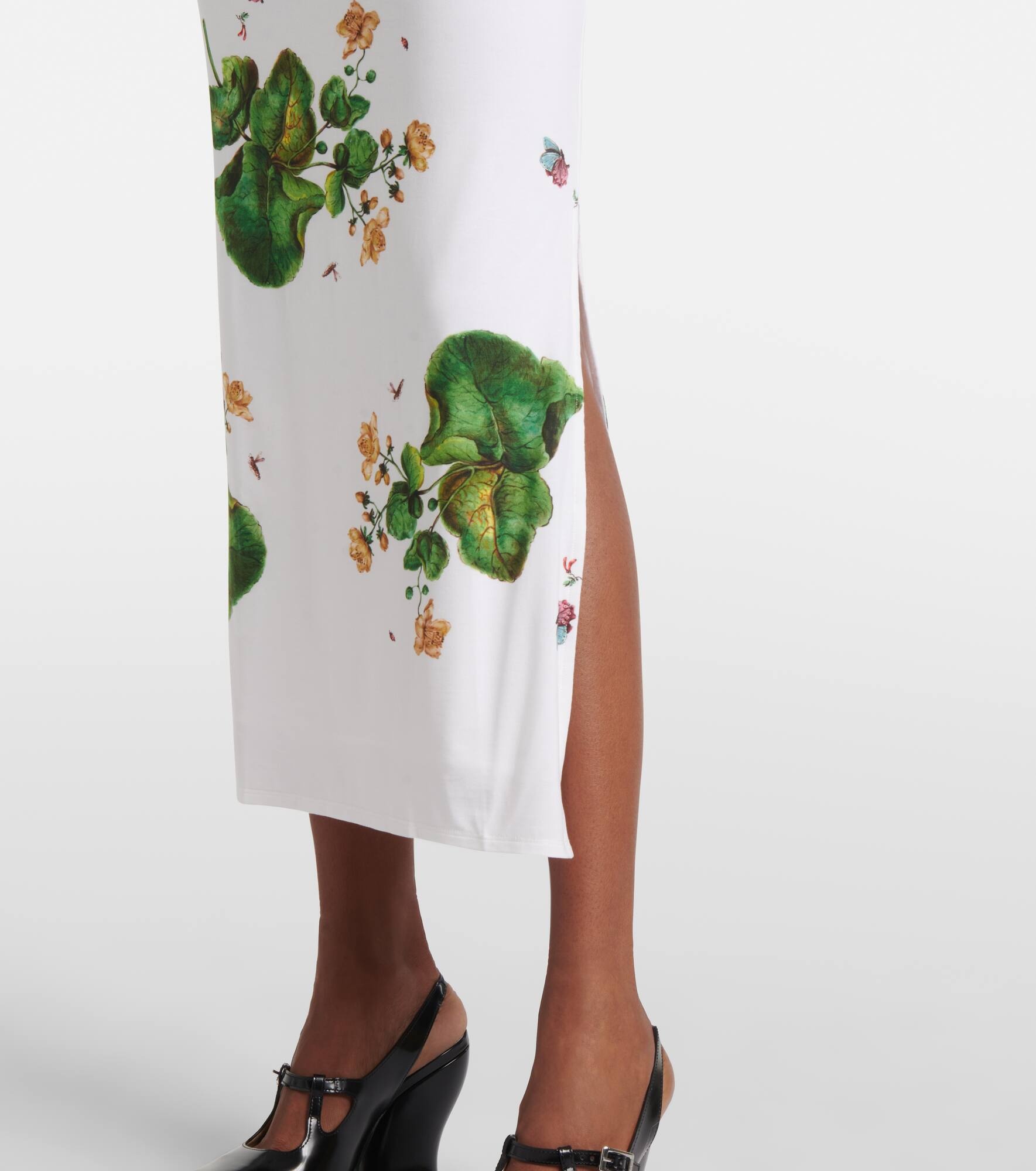 Floral jersey midi dress - 5