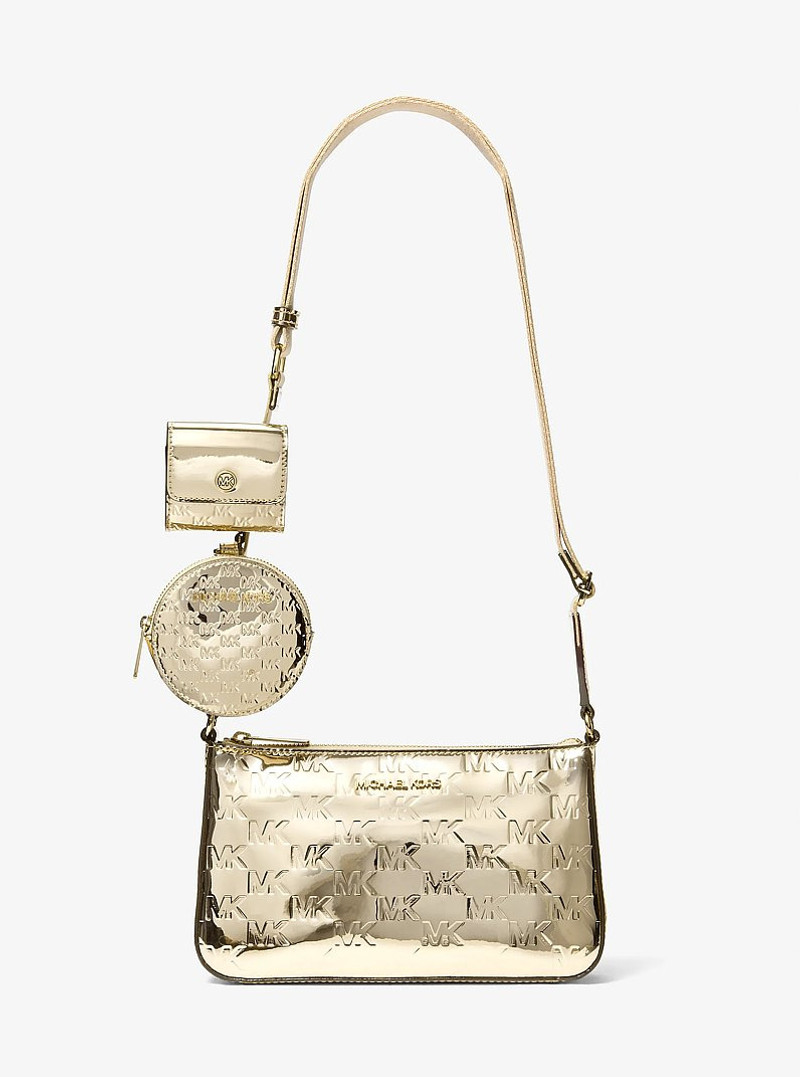 Jet Set Small Metallic Logo Debossed Crossbody Bag with Case for Apple Airpods Pro® 1