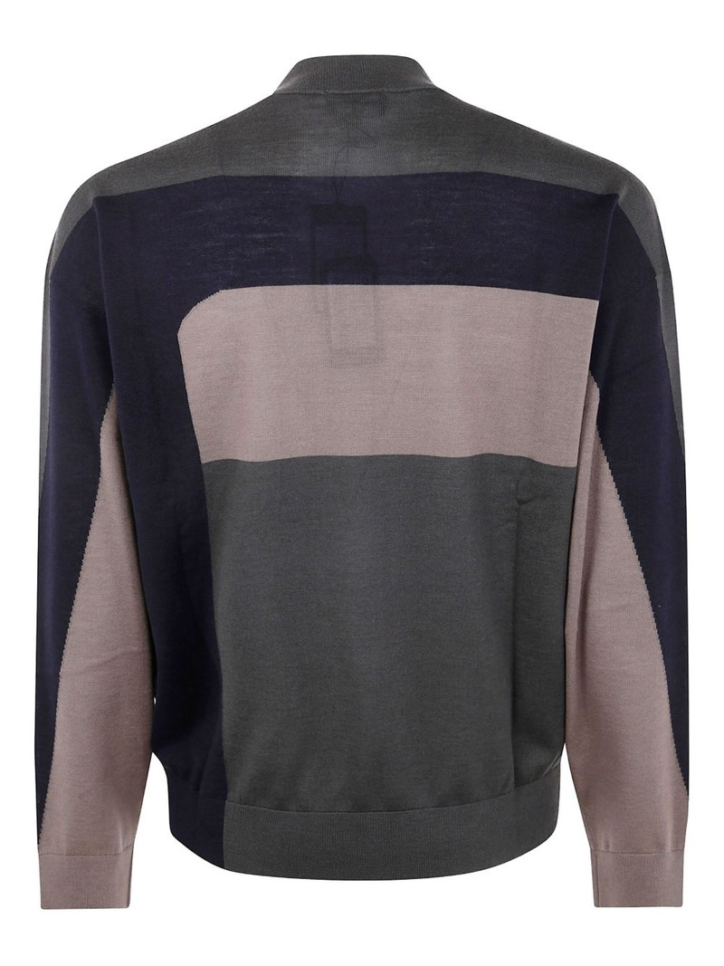 EMPORIO ARMANI block-panel wool sweater outlook