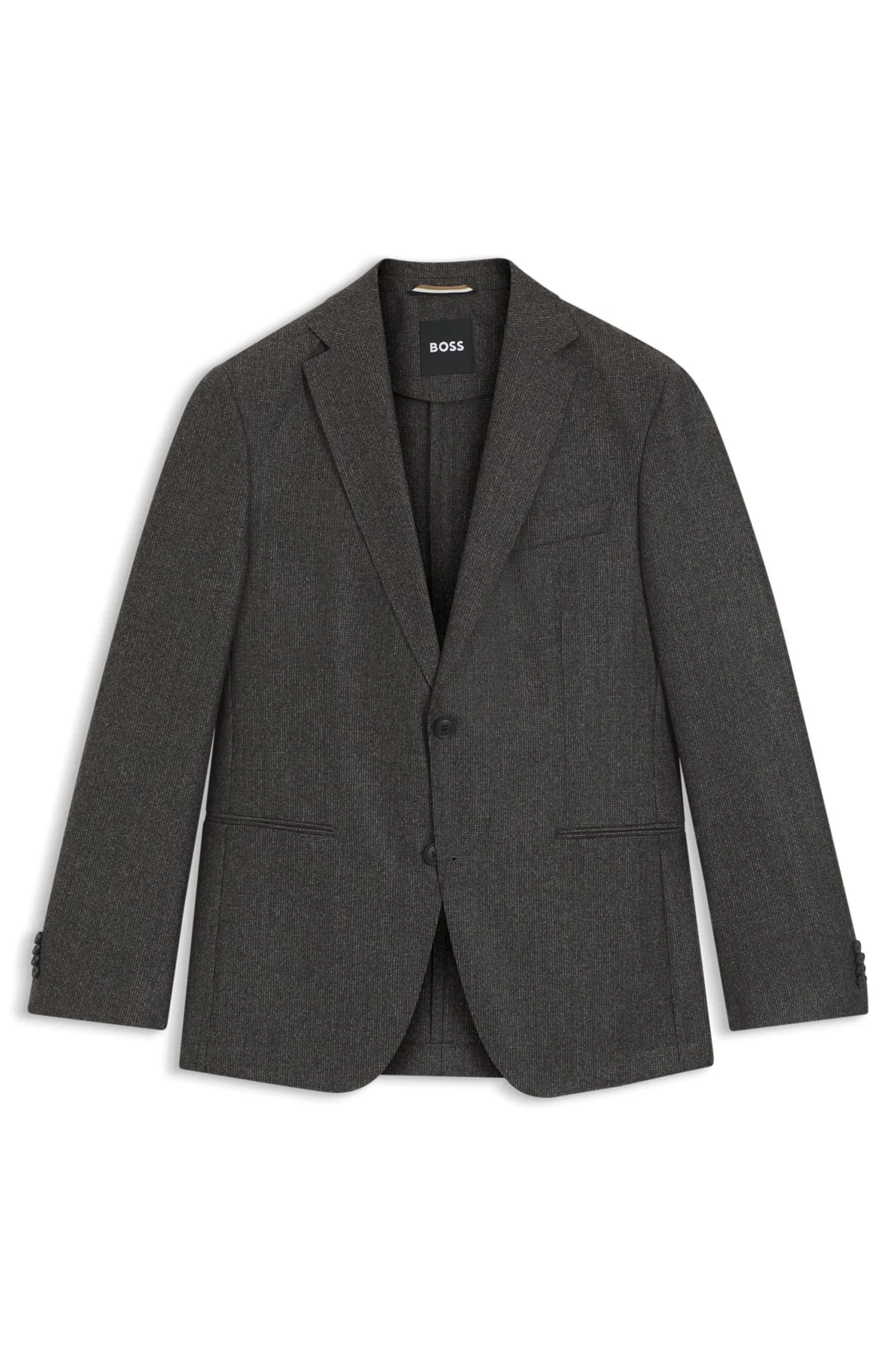 SLIM-FIT SUIT IN MICRO-PATTERNED VIRGIN WOOL - 1