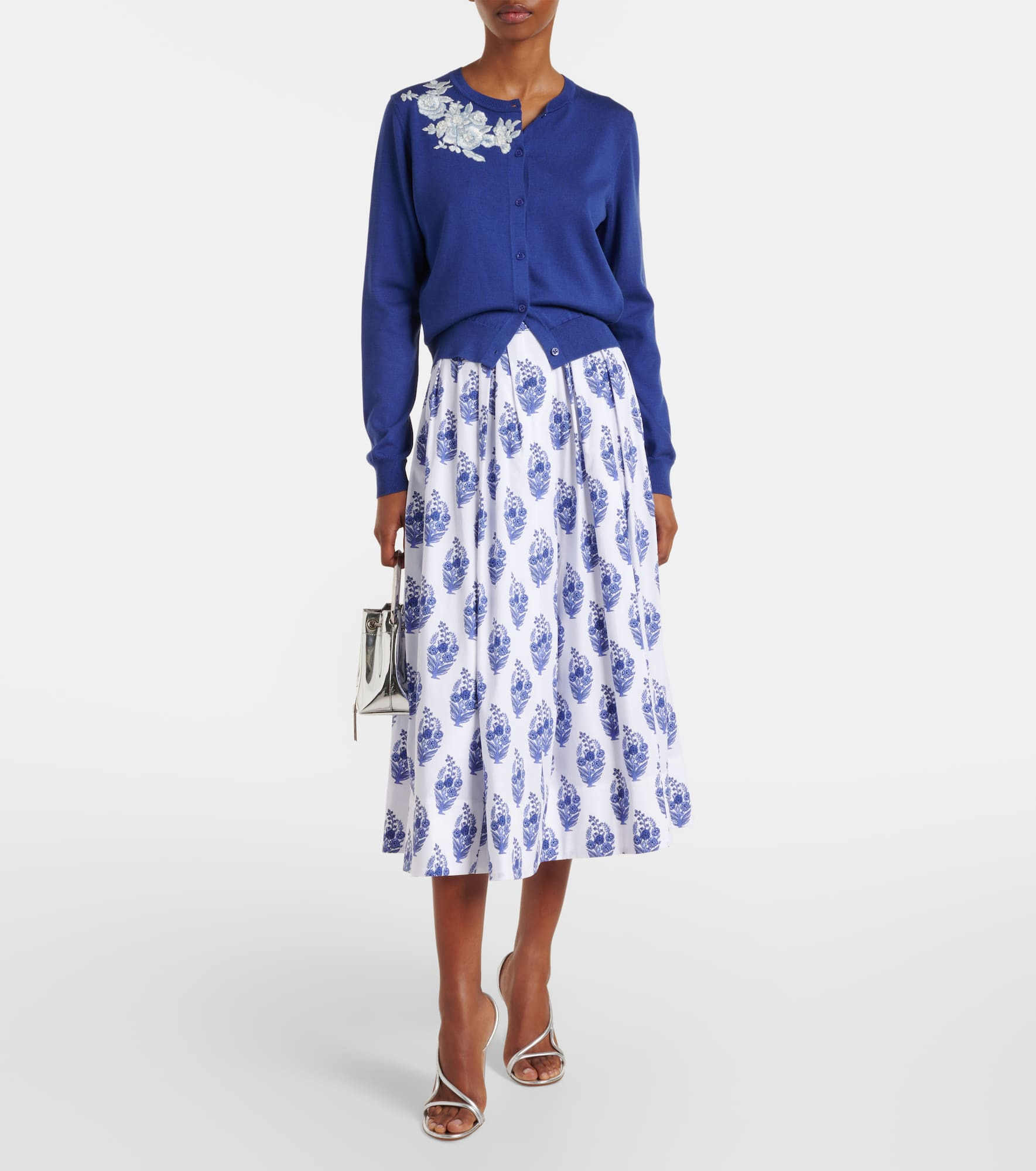 Embroidered silk and cotton cardigan - 2