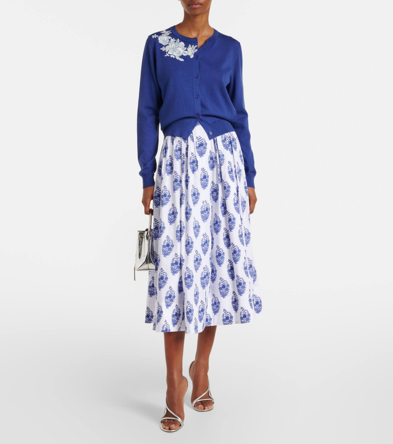 CAROLINA HERRERA Embroidered silk and cotton cardigan outlook