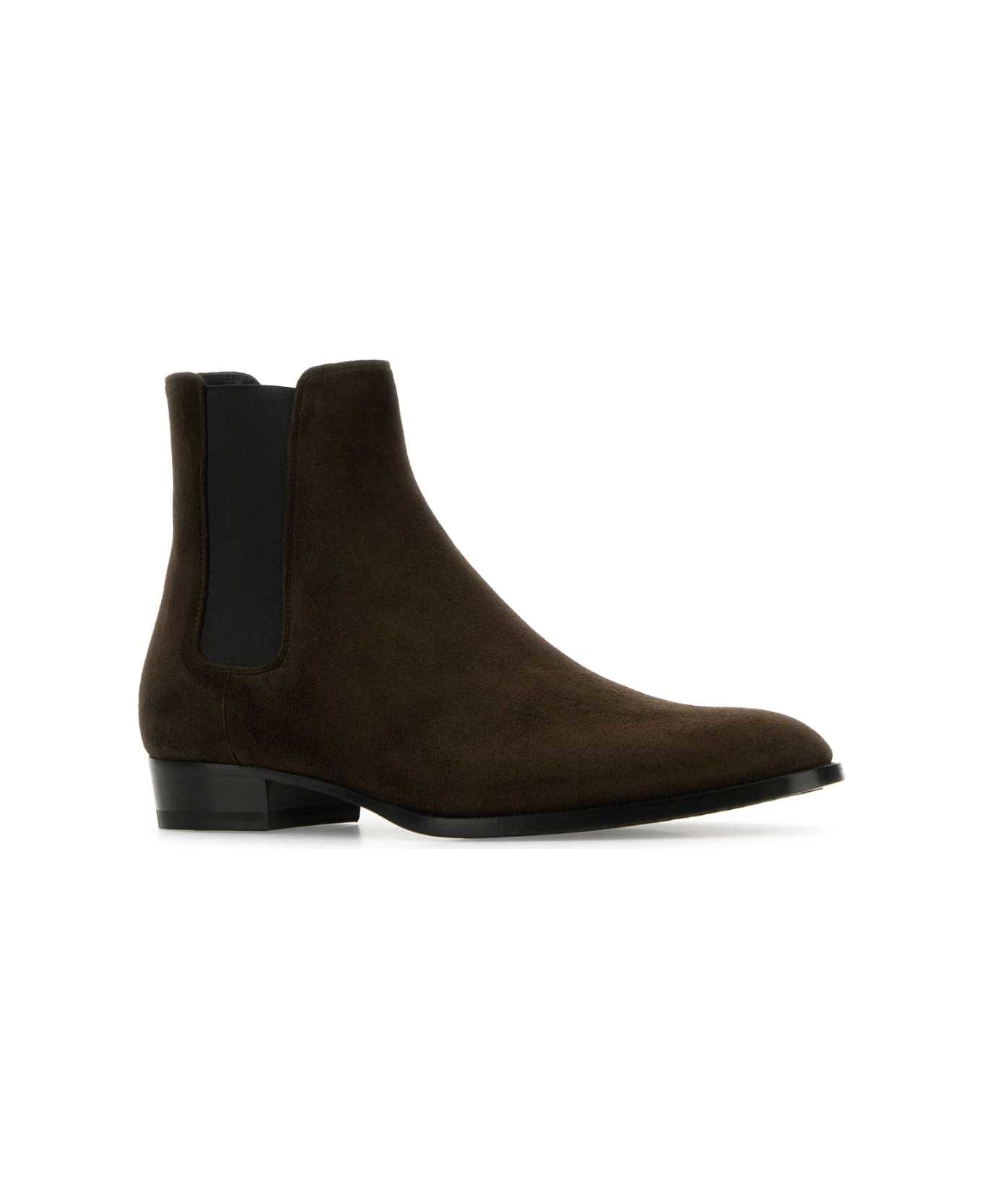 Dark Brown Suede Wyatt Ankle Boots - 2