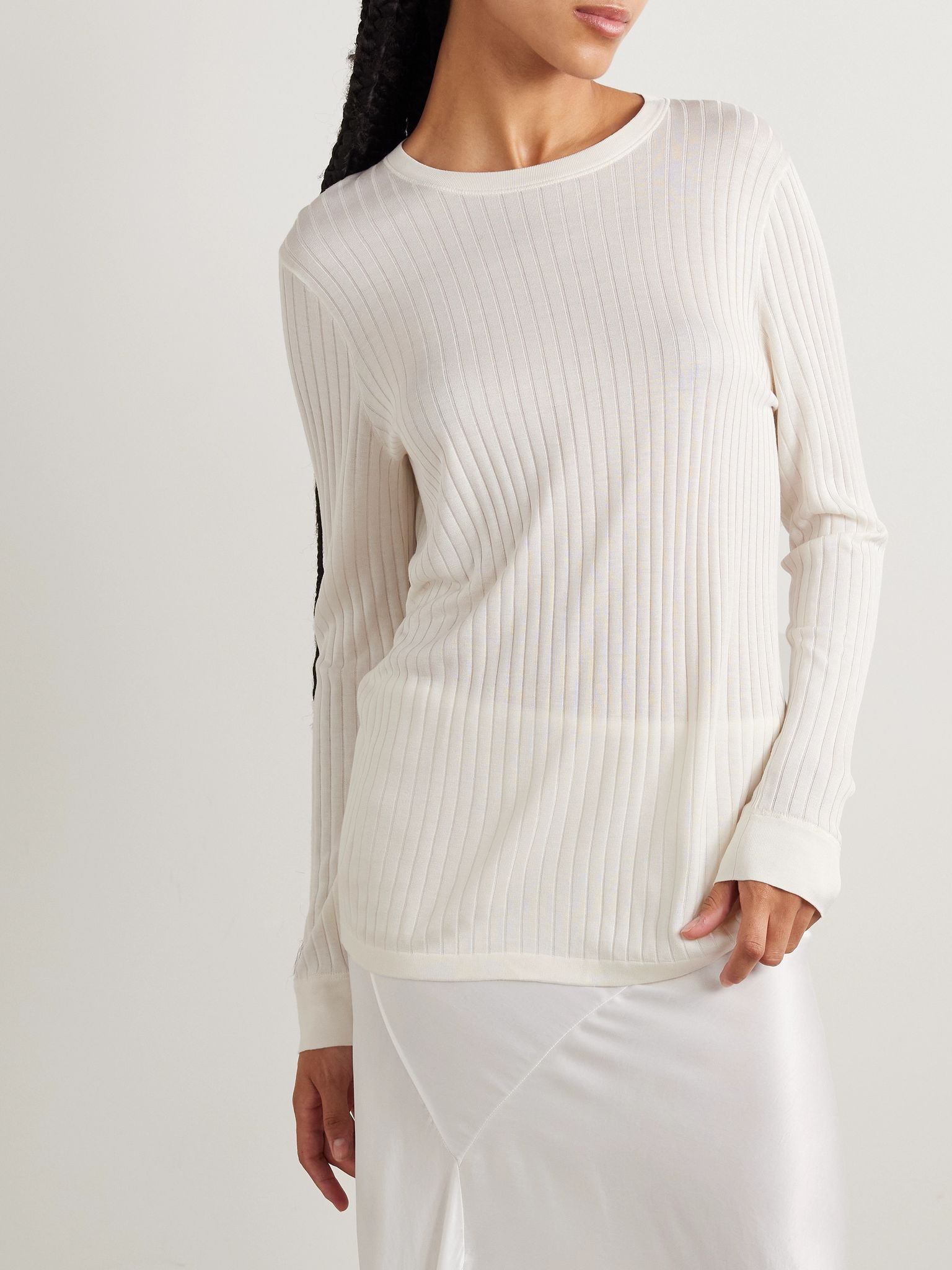 Keya ribbed-knit sweater Ivory - 3