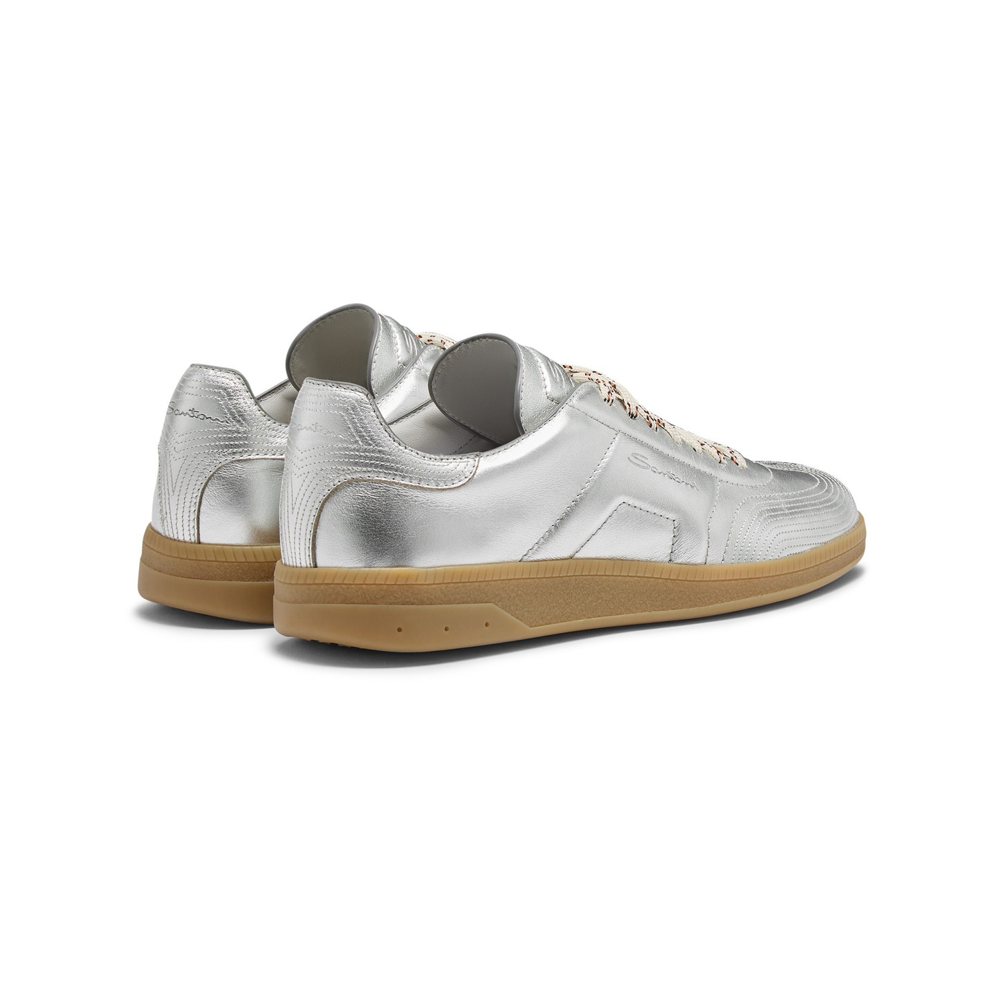 Women's silver laminated leather DBS Oly sneaker - 4