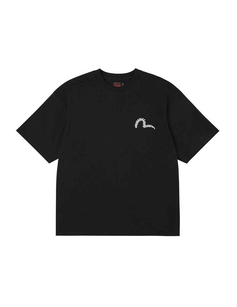 Skull and Seagull Print Oversized T-Shirt - 1
