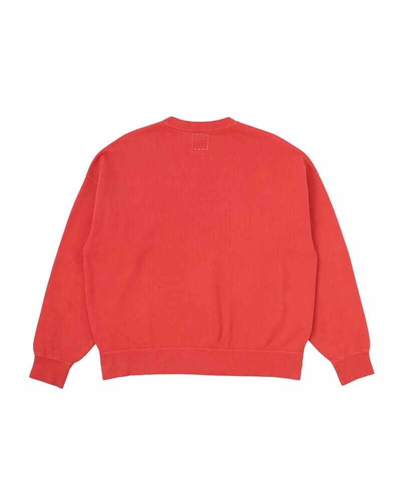 visvim AMPLUS SB SWEAT L/S DMGD (U.D.) RED | REVERSIBLE