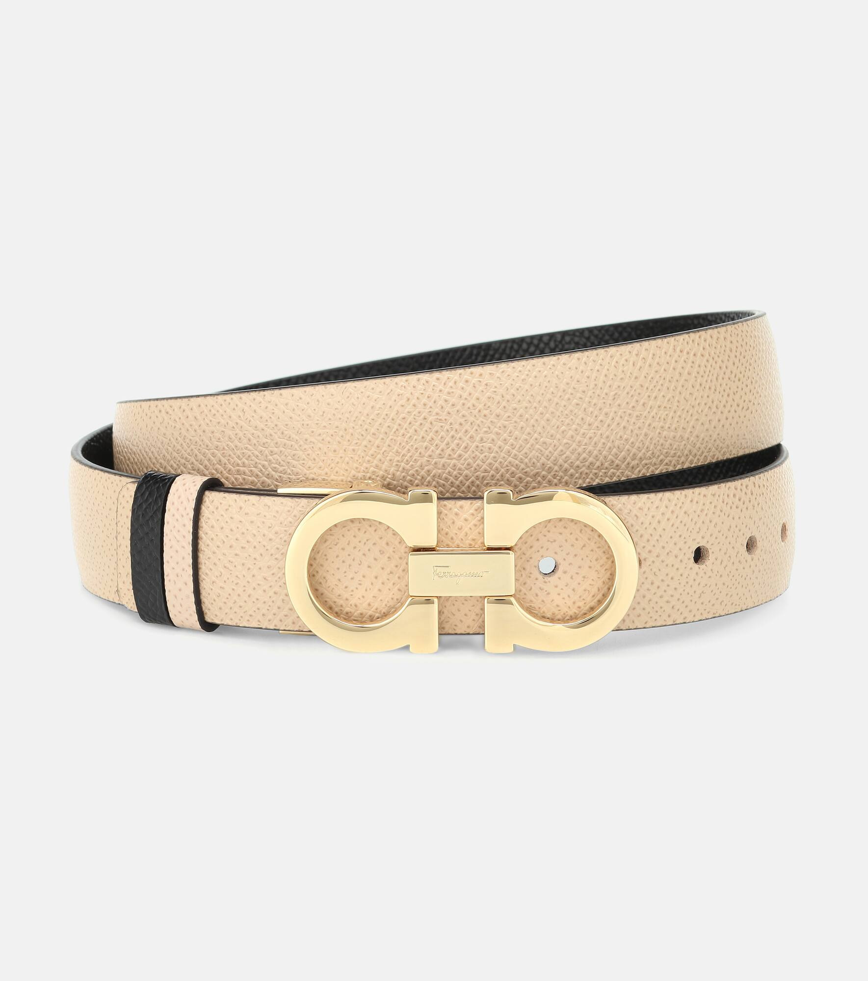 Reversible Gancini leather belt - 5