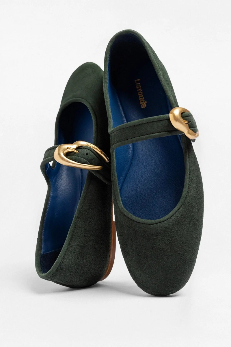 Verona Ballet Flat Deep Olivine Suede 4