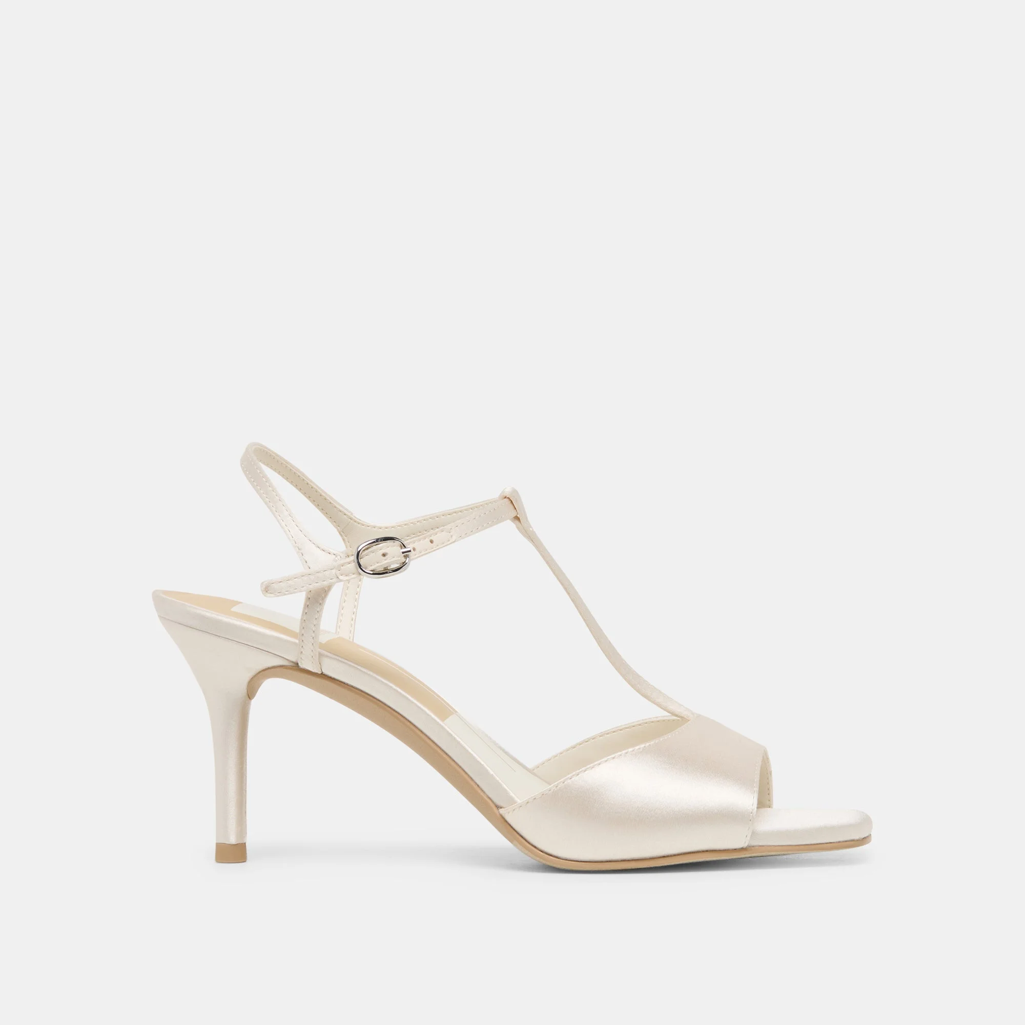 HILERY HEELS OFF WHITE SATIN - 1