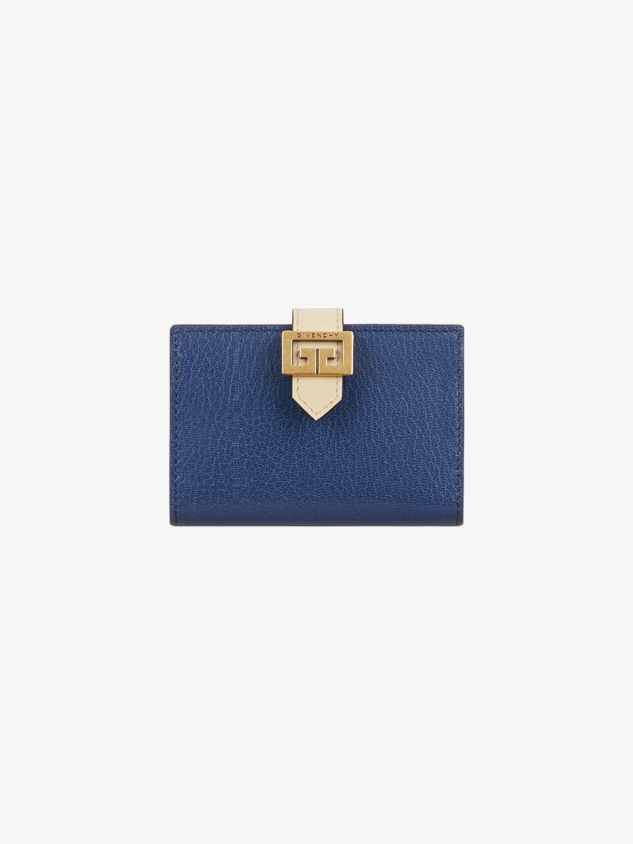 Two tone GV3 card holder in grained leather - 1