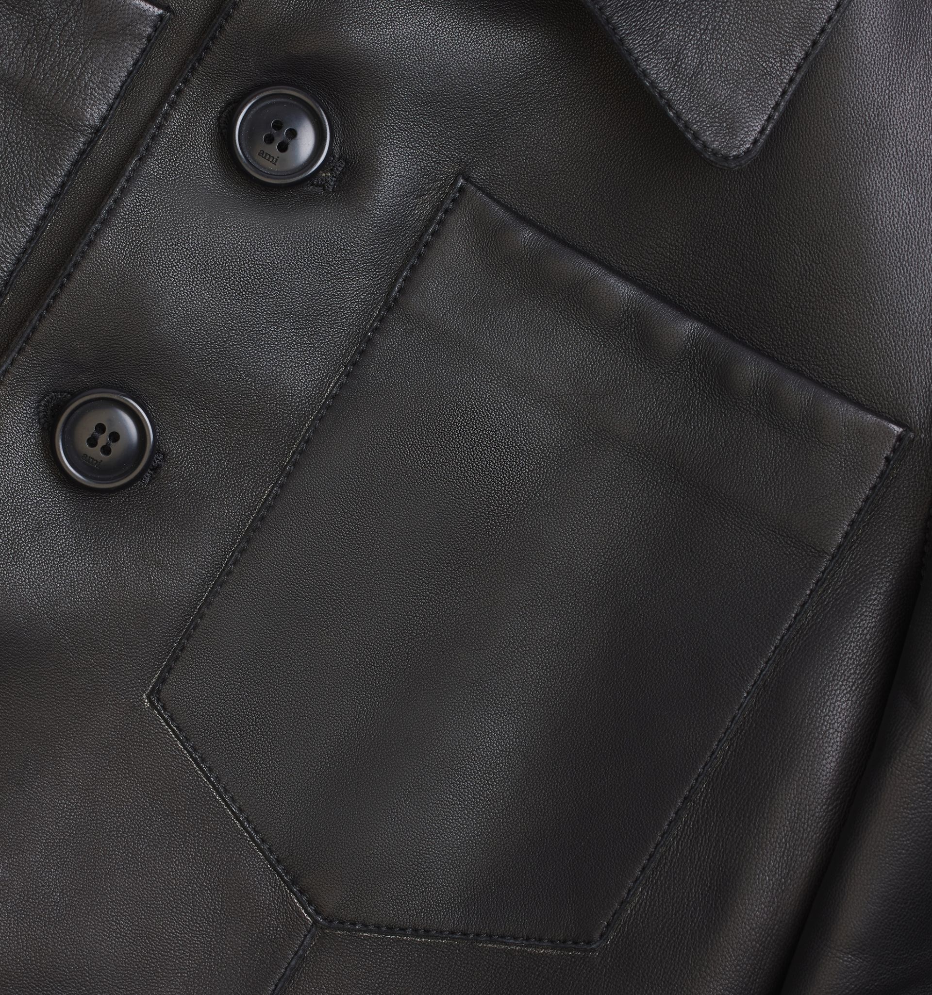 Buttoned Jacket In Lambskin Leather - 4