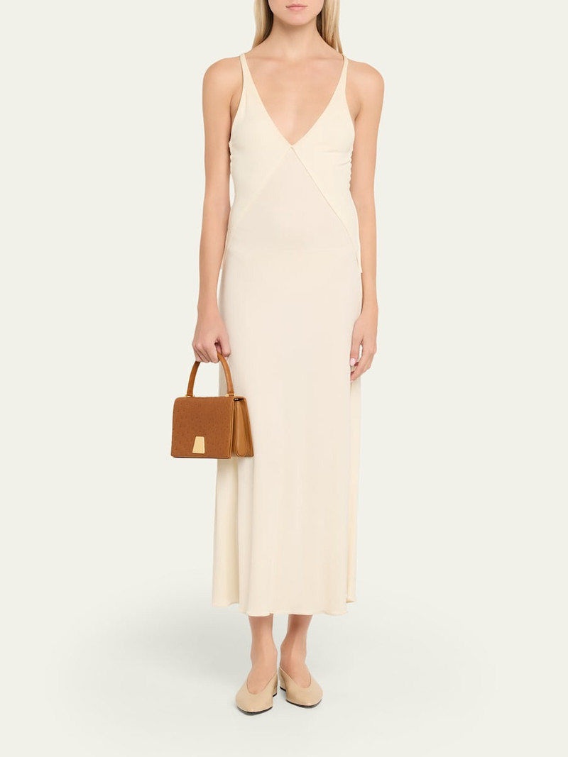 Alice Small Ostrich Leather Top-Handle Bag 5
