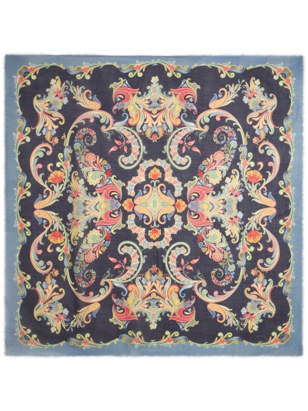 paisley-print twill scarf - 1