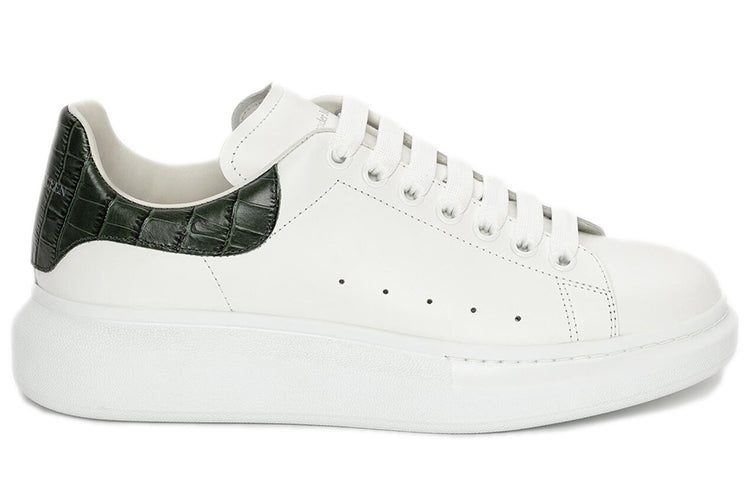 Alexander McQueen Oversized Sneaker 'White Forest Green Crocodile' 625162WIAFX9448 - 2