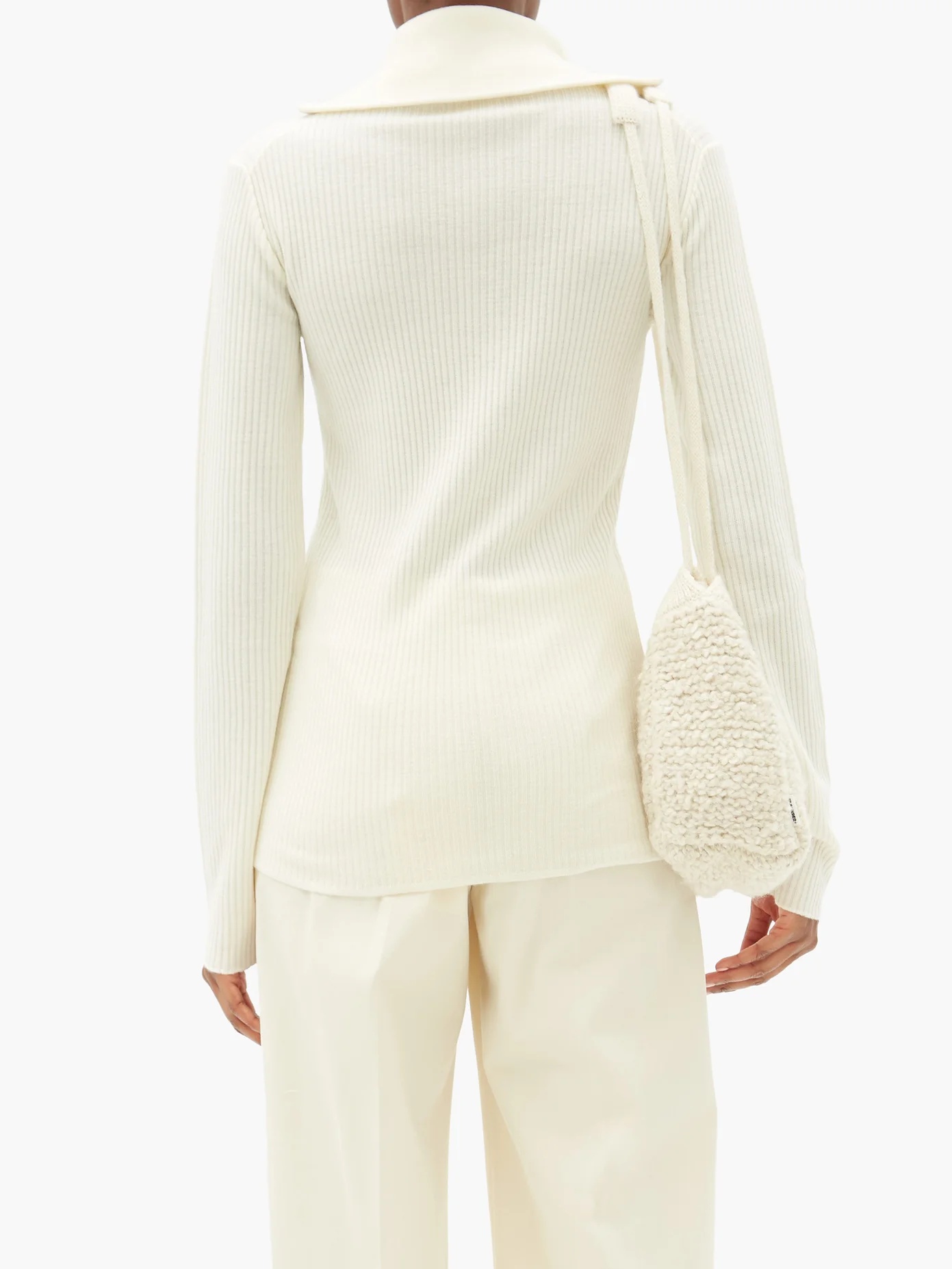 Roll-neck rib-knitted wool sweater - 5