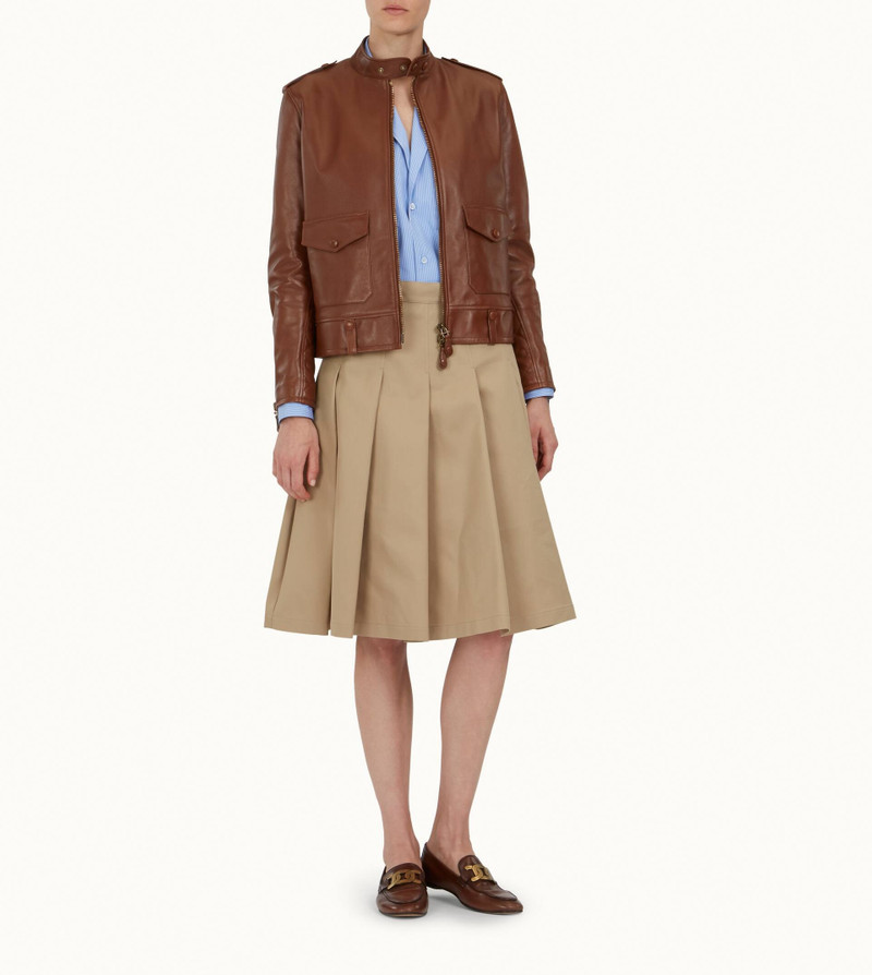 Tod's BOMBER IN LEATHER - BROWN outlook