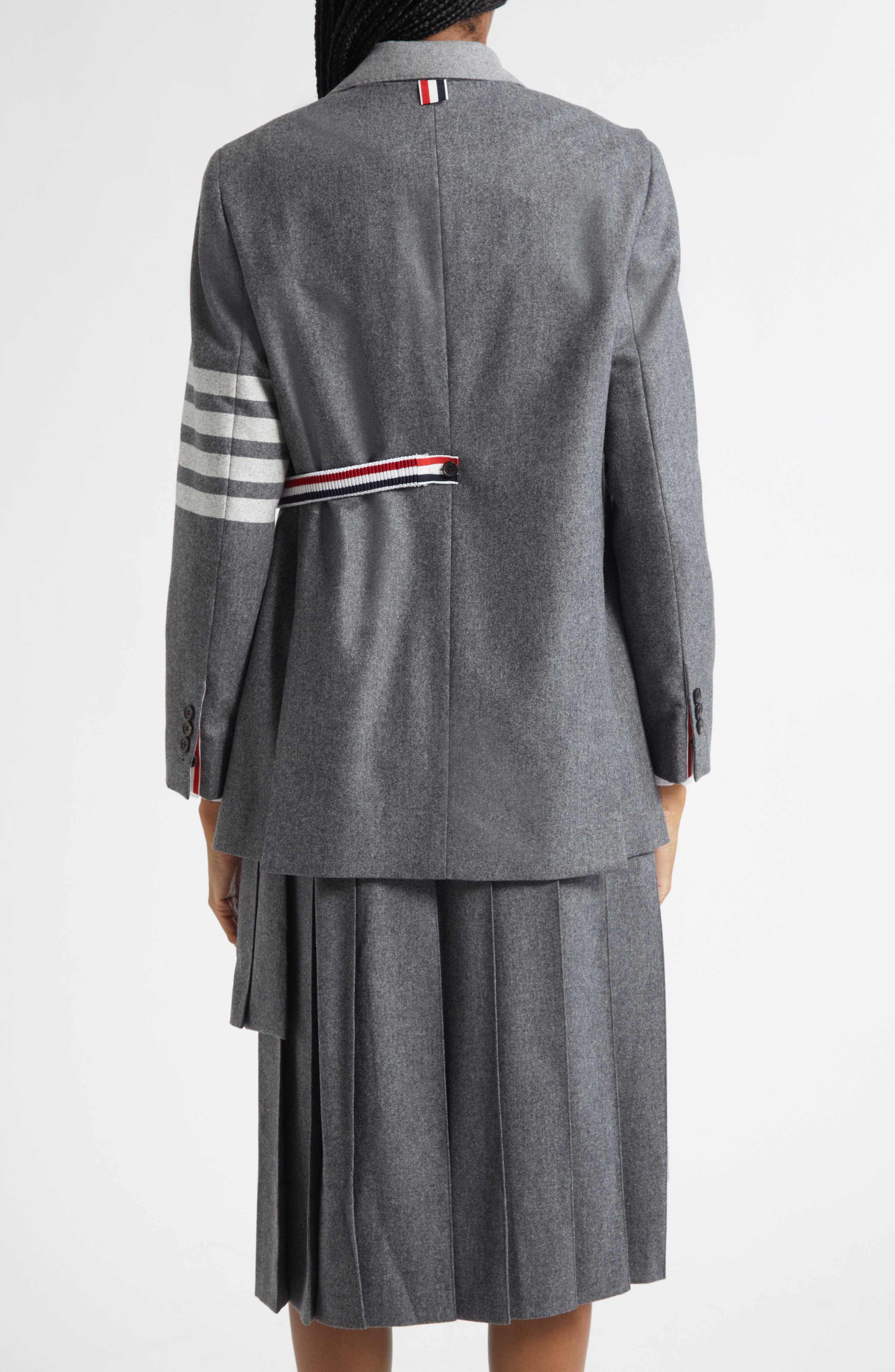 Thom Browne 4-Bar 2-in-1 Wool & Cashmere Sport Coat in Medium Grey at Nordstrom - 4