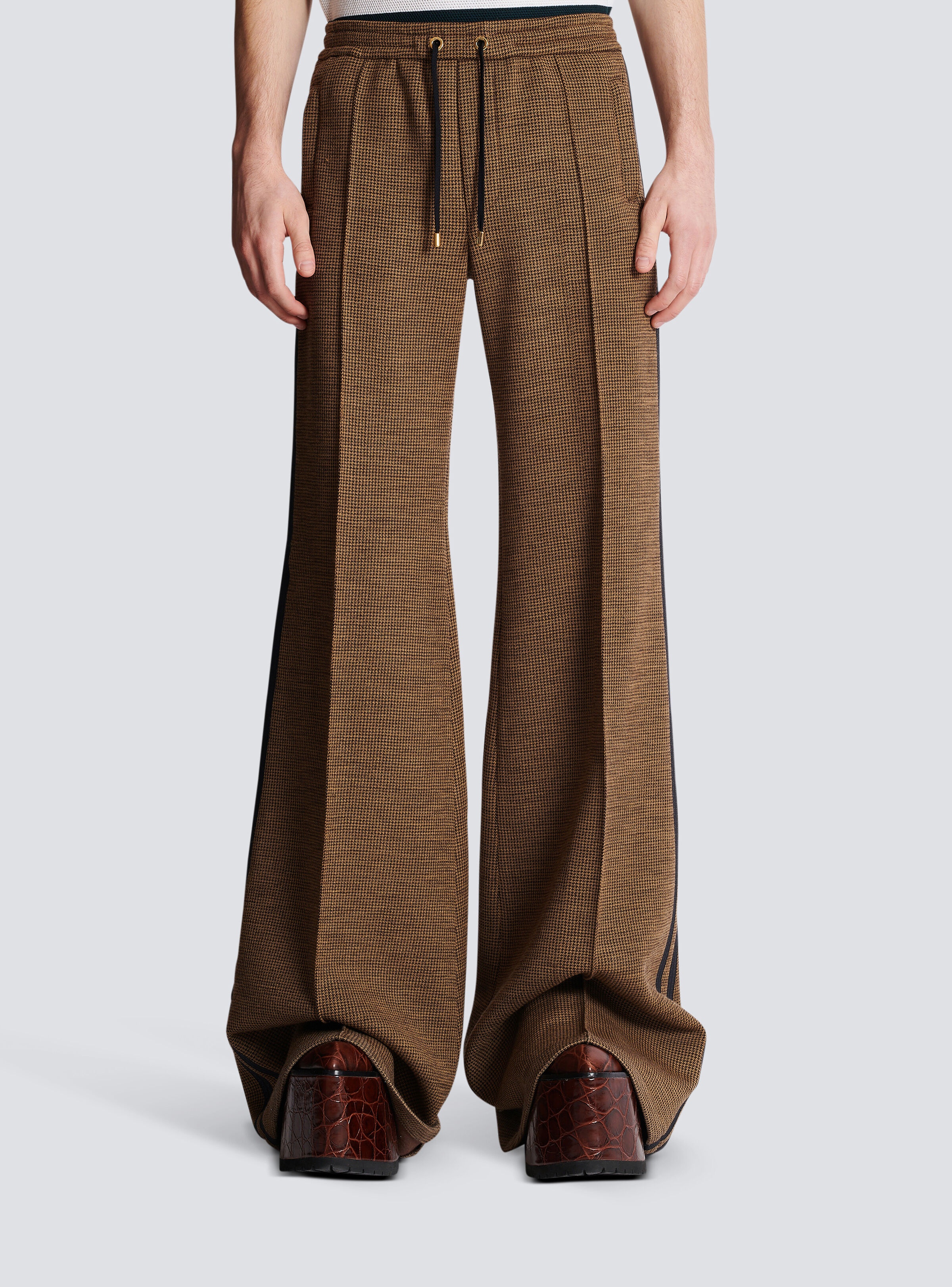 Casual houndstooth jacquard trousers - 5