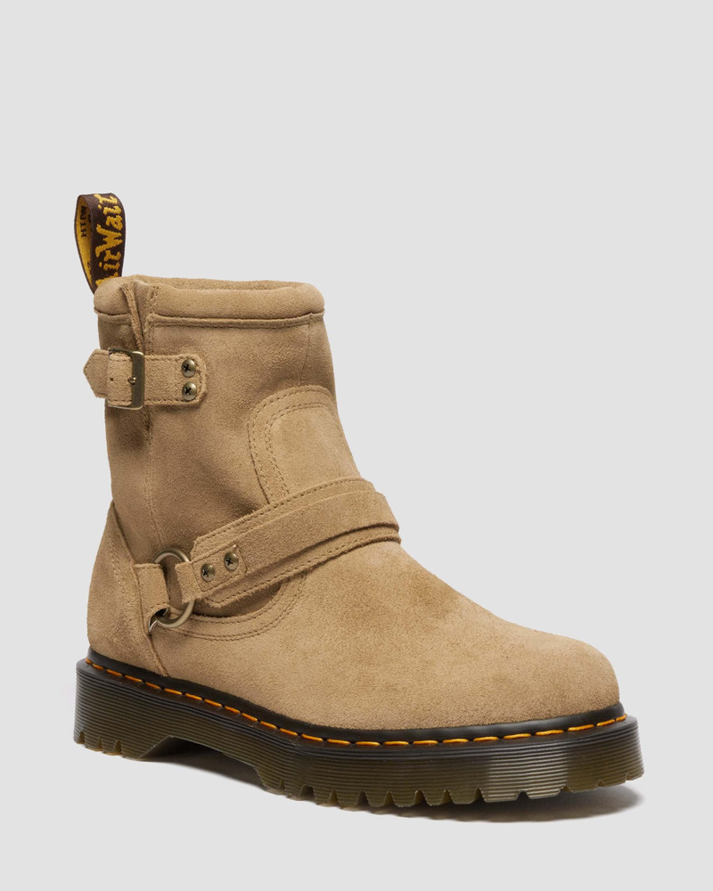 Dr. Martens Anistone Harness Suede Biker Boots outlook