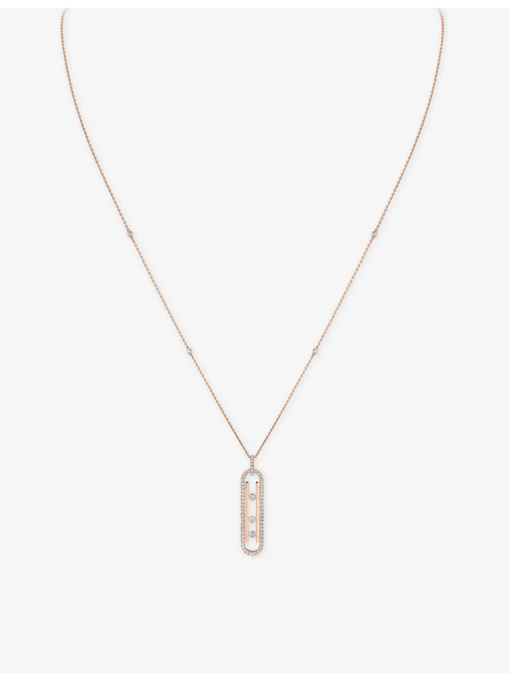 Move 10th 18ct rose-gold and 0.74ct brilliant-cut diamond pendant necklace - 1