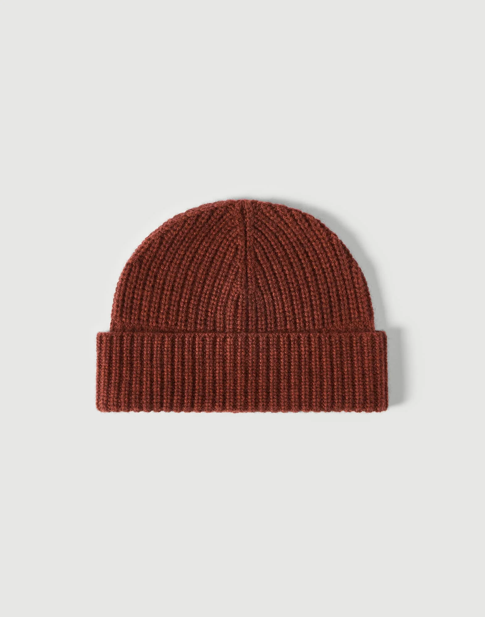 Cashmere English rib knit beanie - 1