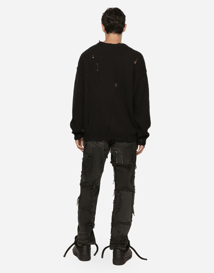 Round-neck cotton sweater with DG logo - 3