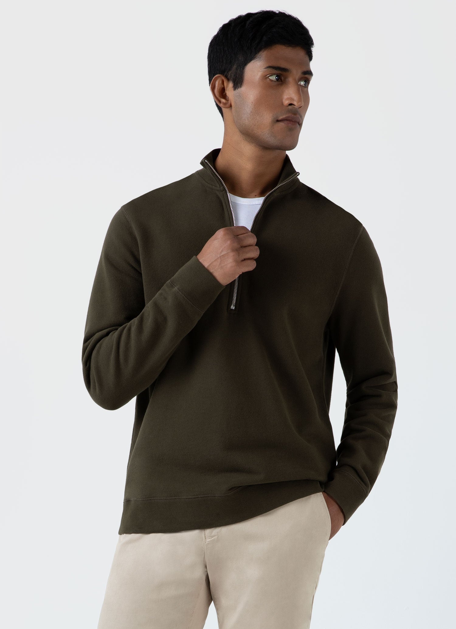 Half Zip Loopback Sweatshirt - 2