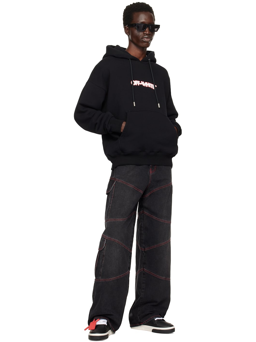 Black Script Samurai Straight Jeans - 4