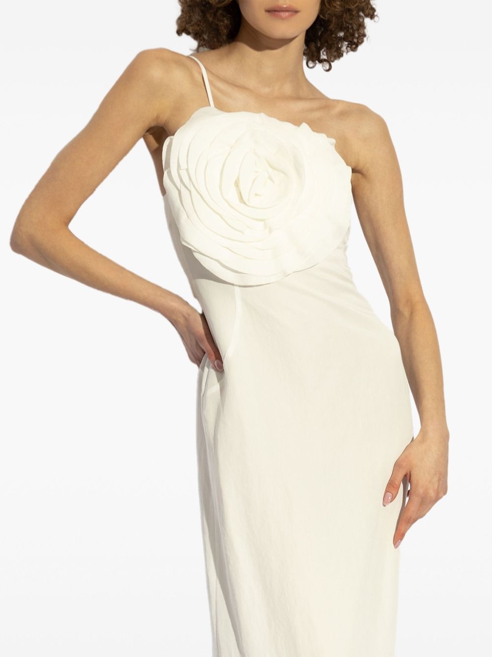 single-shoulder midi dress - 4