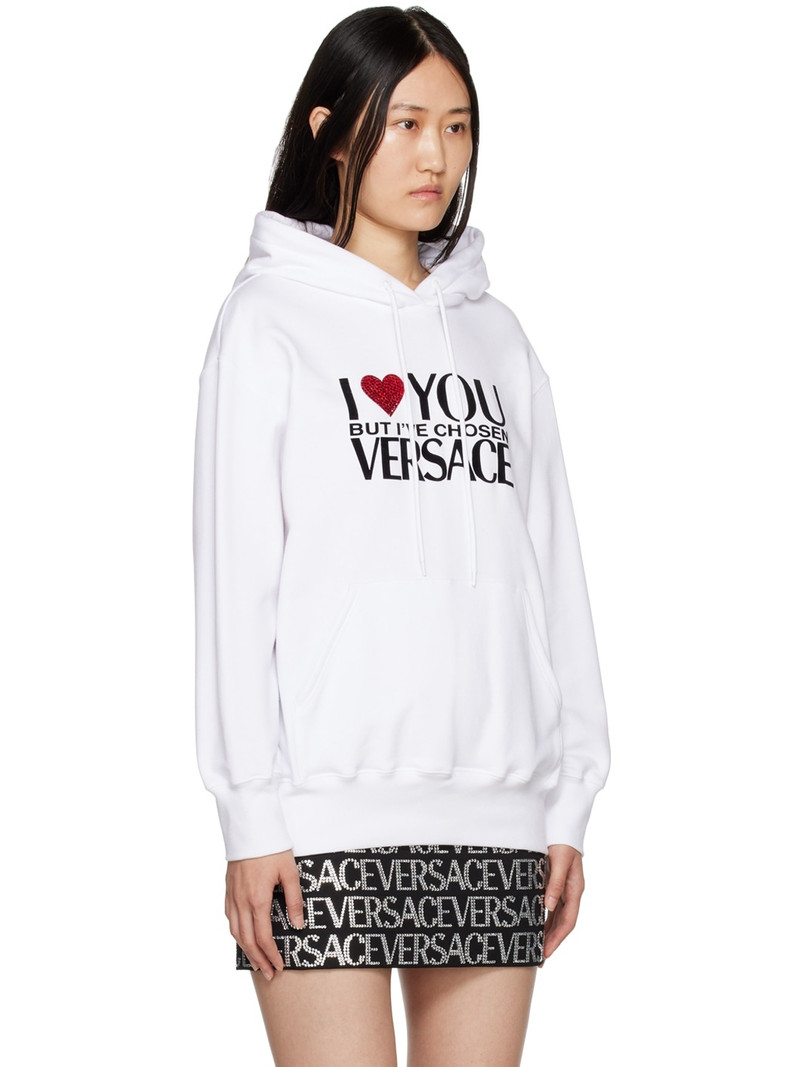 VERSACE White "I ♡ YOU BUT…" Hoodie outlook