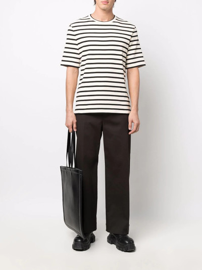 Jil Sander rear logo-patch striped T-shirt outlook