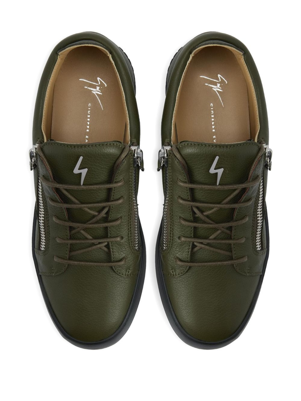 Frankie zip-detail leather sneakers - 4
