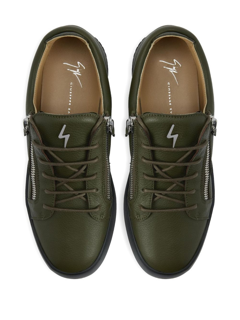 Frankie zip-detail leather sneakers 4