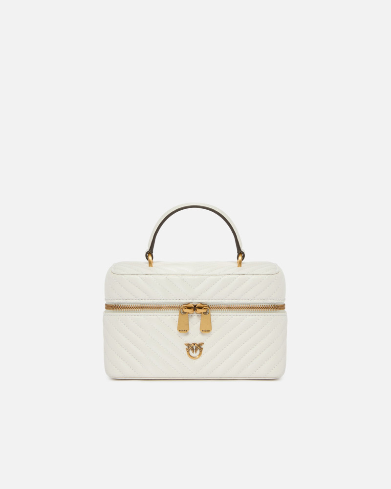 SMALL BEAUTY CASE WITH SHOULDER STRAP IN CHEVRON NAPPA 1