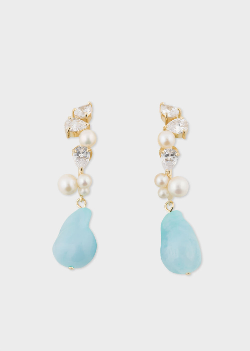 'Eze‐eh' Pearl & Cubic Zirconia Earrings by Completedworks 1