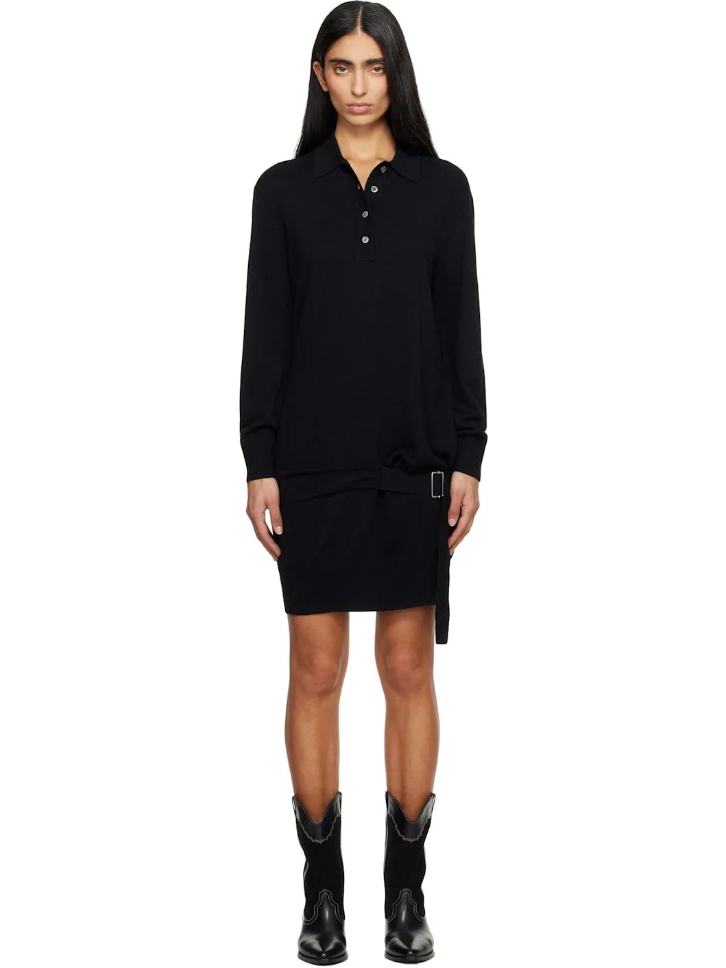 Black Bathilde Essential Fluid Knit Minidress - 1