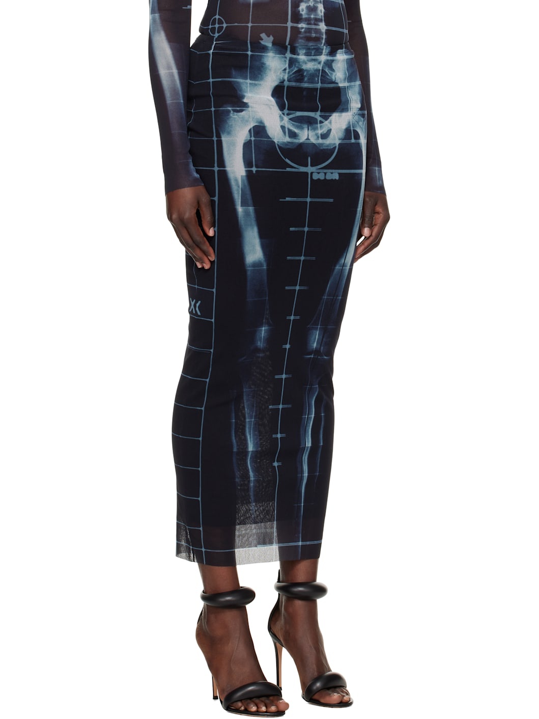 Black & Blue 'The Squeletor' Maxi Skirt - 2