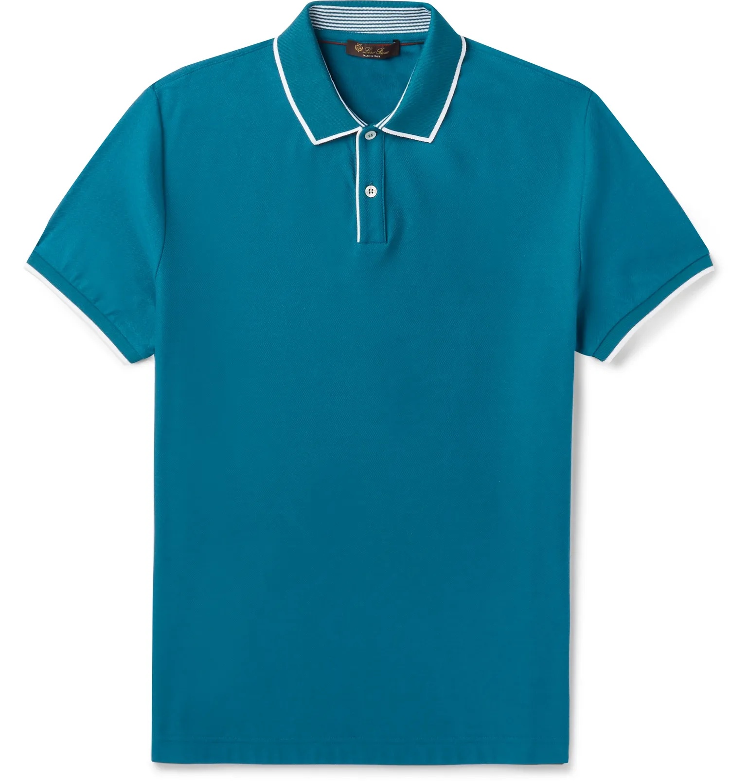 Slim-Fit Contrast-Tipped Stretch-Cotton Piqué Polo Shirt - 1