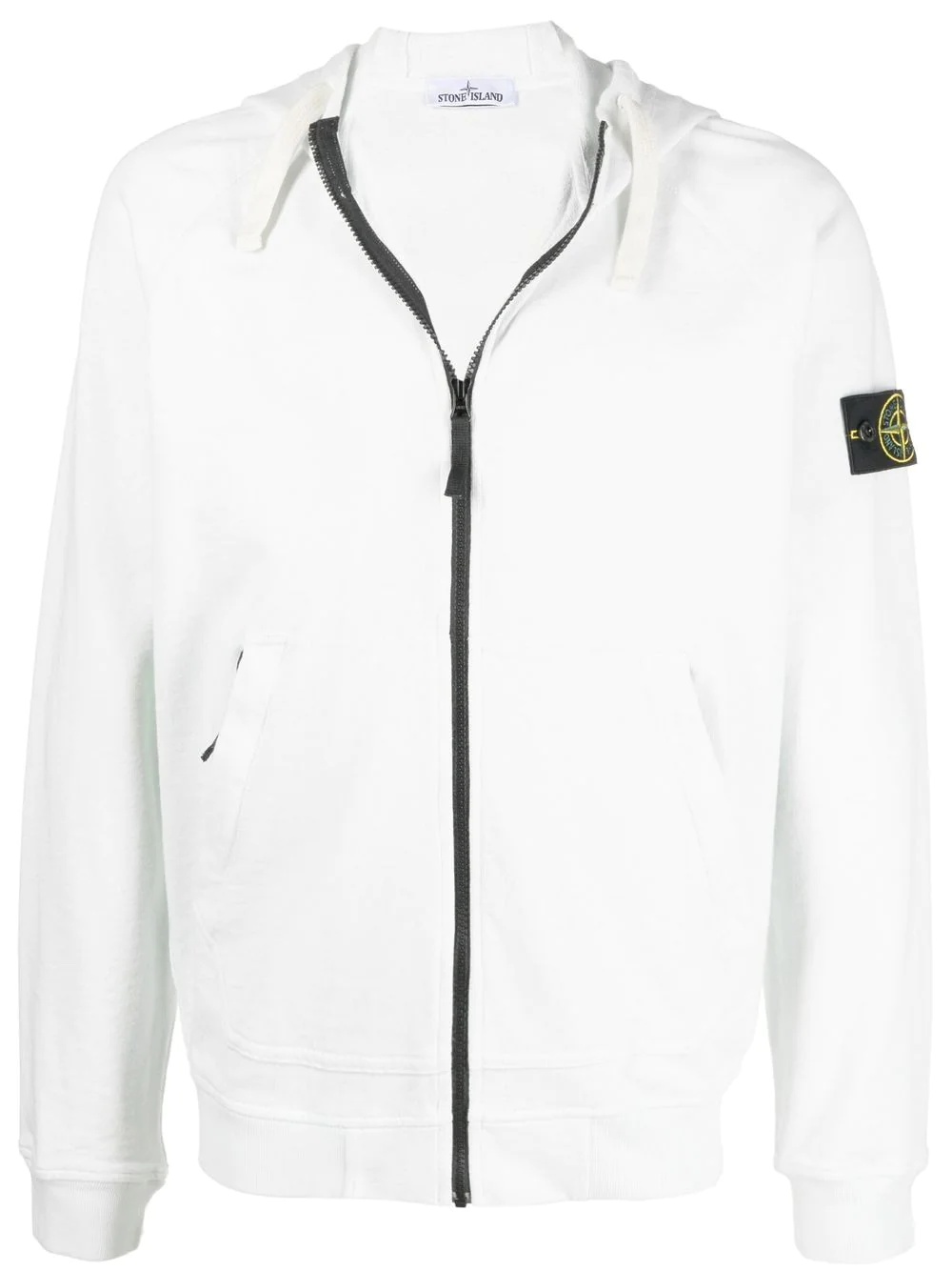 Compass-patch zip-up hoodie - 1